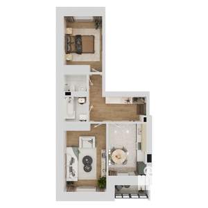 2-к квартира, вторичка, 56м2, 3/3 этаж