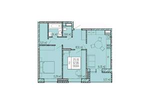 2-к квартира, вторичка, 60м2, 16/18 этаж