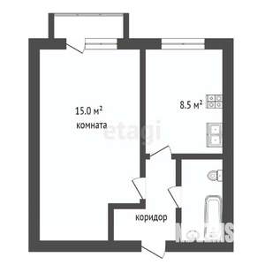 1-к квартира, вторичка, 31м2, 2/3 этаж