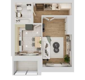 1-к квартира, вторичка, 39м2, 2/3 этаж