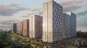 2-к квартира, строящийся дом, 51м2, 23/25 этаж