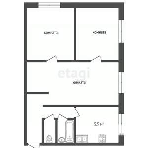 3-к квартира, вторичка, 43м2, 1/5 этаж