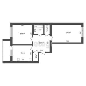 2-к квартира, вторичка, 61м2, 8/9 этаж
