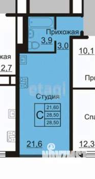 Студия квартира, вторичка, 29м2, 17/18 этаж