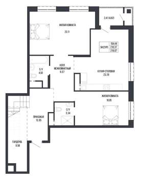 5-к квартира, вторичка, 220м2, 20/22 этаж