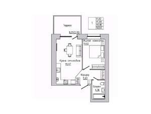 1-к квартира, вторичка, 44м2, 1/8 этаж