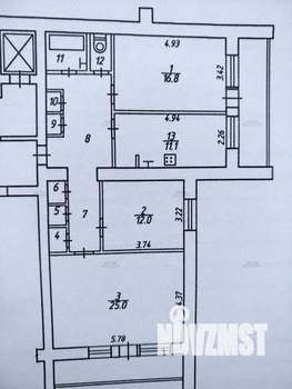 3-к квартира, вторичка, 86м2, 4/12 этаж