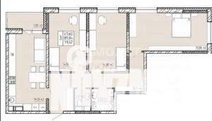 3-к квартира, вторичка, 92м2, 9/22 этаж