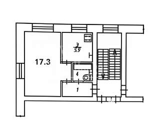 1-к квартира, вторичка, 32м2, 3/5 этаж