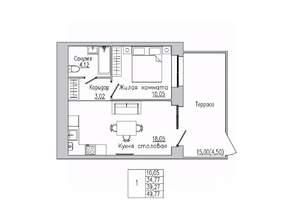 1-к квартира, вторичка, 39м2, 1/8 этаж