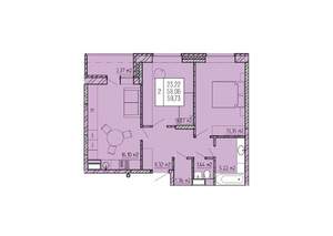 2-к квартира, вторичка, 60м2, 16/18 этаж