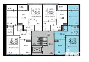 2-к квартира, вторичка, 67м2, 1/10 этаж