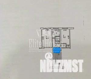 2-к квартира, вторичка, 43м2, 1/5 этаж