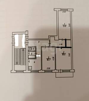3-к квартира, вторичка, 58м2, 4/5 этаж
