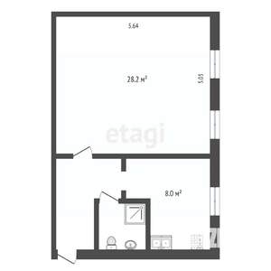 1-к квартира, вторичка, 47м2, 1/5 этаж