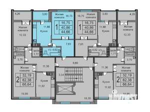 1-к квартира, строящийся дом, 45м2, 2/10 этаж