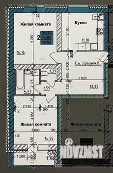 2-к квартира, вторичка, 65м2, 5/5 этаж