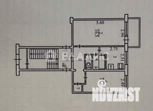 2-к квартира, вторичка, 44м2, 1/5 этаж