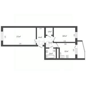 2-к квартира, вторичка, 48м2, 9/9 этаж