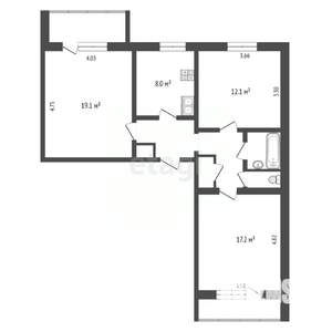 3-к квартира, вторичка, 75м2, 1/5 этаж