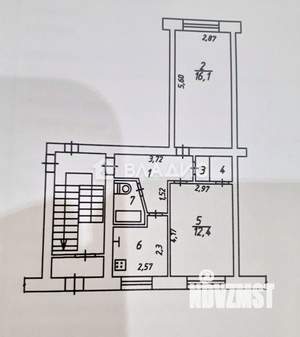 2-к квартира, вторичка, 45м2, 1/5 этаж