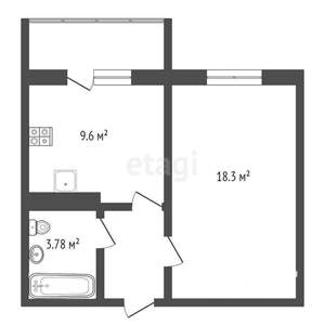 1-к квартира, вторичка, 33м2, 2/10 этаж