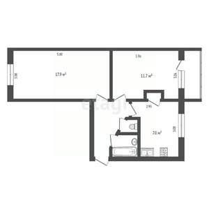 2-к квартира, вторичка, 44м2, 5/5 этаж