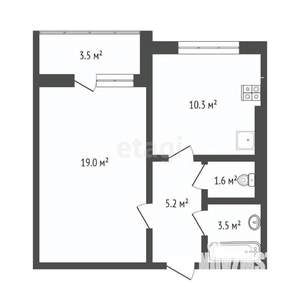 1-к квартира, вторичка, 41м2, 2/19 этаж