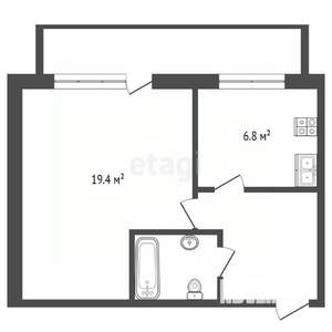 1-к квартира, вторичка, 39м2, 4/5 этаж