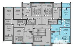 2-к квартира, строящийся дом, 67м2, 9/10 этаж
