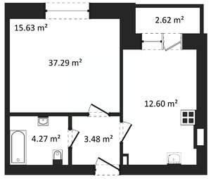 1-к квартира, вторичка, 37м2, 2/3 этаж