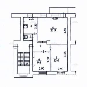 3-к квартира, вторичка, 59м2, 2/3 этаж