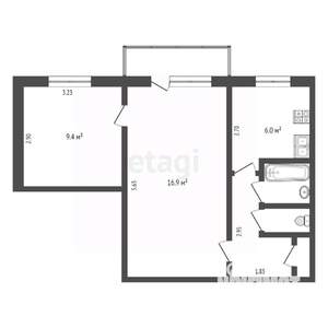 2-к квартира, вторичка, 40м2, 2/5 этаж
