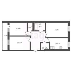 3-к квартира, вторичка, 76м2, 4/10 этаж