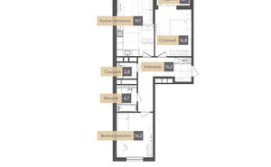 2-к квартира, вторичка, 73м2, 12/14 этаж