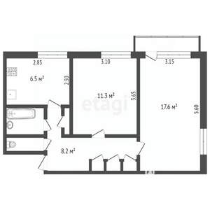 2-к квартира, вторичка, 48м2, 2/9 этаж
