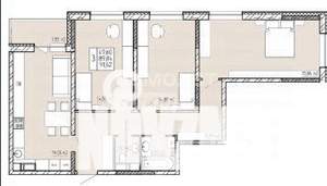 3-к квартира, вторичка, 92м2, 9/22 этаж