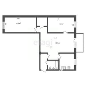 3-к квартира, вторичка, 58м2, 5/5 этаж