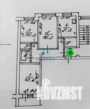 3-к квартира, вторичка, 64м2, 8/9 этаж