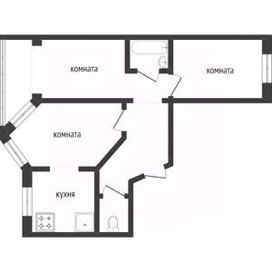 3-к квартира, вторичка, 74м2, 5/9 этаж