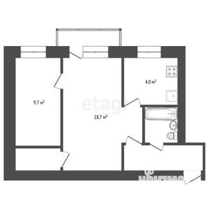3-к квартира, вторичка, 45м2, 2/4 этаж