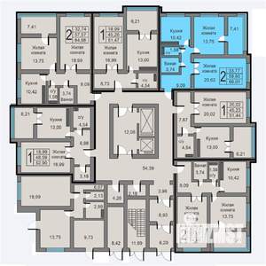 2-к квартира, строящийся дом, 66м2, 1/19 этаж