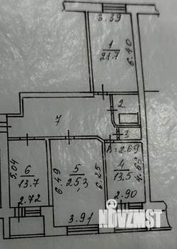 3-к квартира, вторичка, 105м2, 5/6 этаж