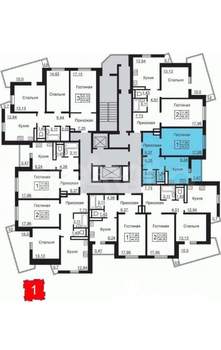 1-к квартира, вторичка, 45м2, 8/19 этаж