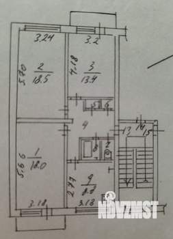 3-к квартира, вторичка, 72м2, 5/5 этаж
