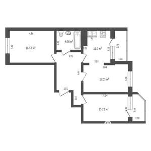 3-к квартира, вторичка, 79м2, 11/18 этаж