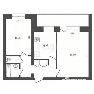 2-к квартира, вторичка, 53м2, 5/9 этаж