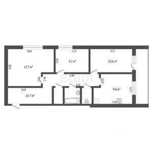 3-к квартира, вторичка, 72м2, 3/5 этаж