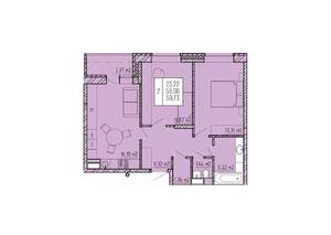 2-к квартира, вторичка, 60м2, 18/18 этаж