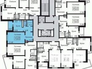 1-к квартира, вторичка, 43м2, 8/19 этаж